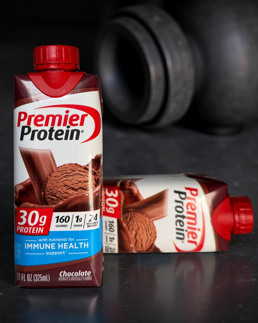 P4: Premier Protein Batido, Chocolate, 11.5 Oz líq. (325 ml), 30 grs de proteína. (caja de 15 uds.)