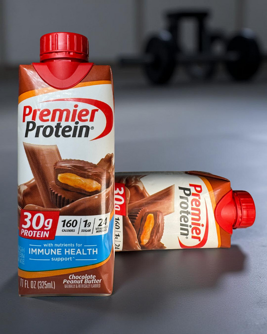 P7: Premier Protein Batido, Mantequilla de Maní 11.5 Oz líq. (325 ml), 30 grs de proteína. (caja de 15 uds.)